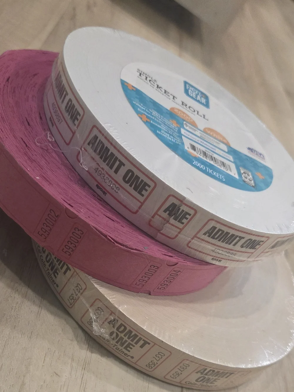 Ticket Roll Bundle - Pink, White, Cream - Premium Event Tickets